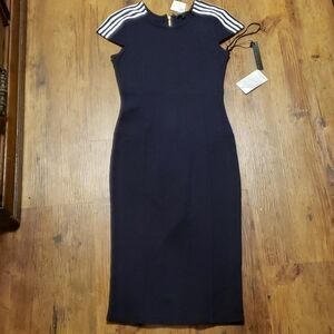 Felicity & coco navy full zip body con dress NWT
